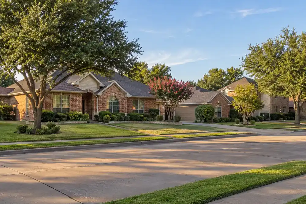 Illustration of a typical residential street in the DeSoto, TX area