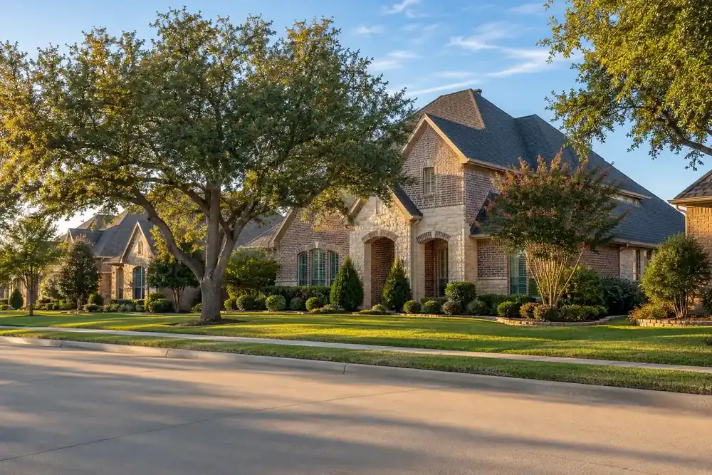 Illustration of a typical residential street in the Heath, TX area