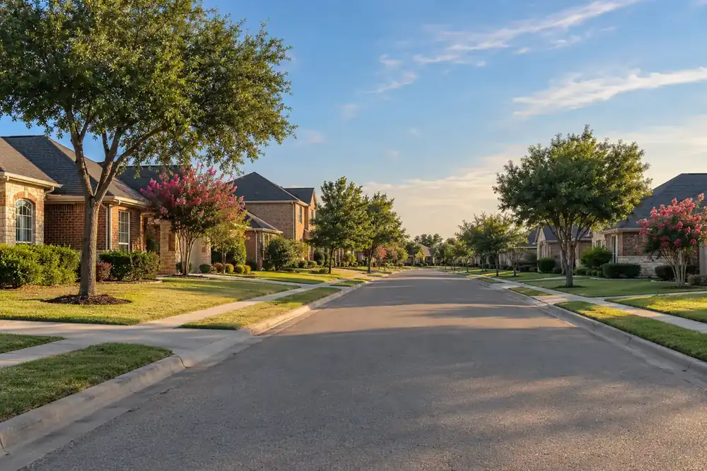 Illustration of a typical residential street in the Wylie, TX area